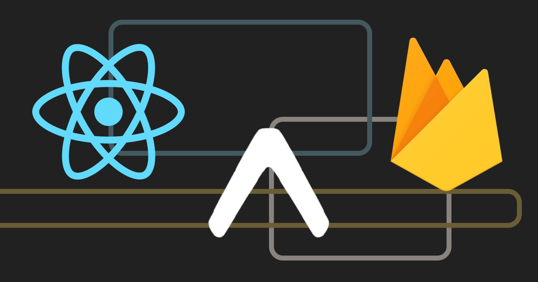 react logo, expo logo, firebase logo