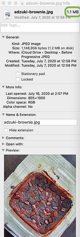 information about a mochi brownie photo